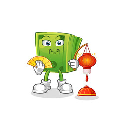 money Chinese with lanterns illustration. character vector
