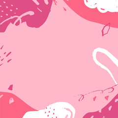 ピンクのミニマル・アブストラクト・手描きの背景デザイン