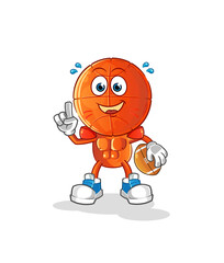 basketball head cartoon playing rugby character. cartoon vector