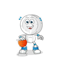 medicine tablet head cartoon dribble basketball character. cartoon vector