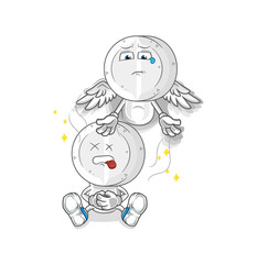 medicine tablet head cartoon spirit leaves the body mascot. cartoon vector