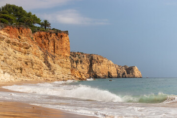 Beautiful landscape in Praia do Porto Mos in Lagos Portugal