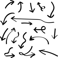set of hand drawn arrows