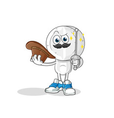 medicine tablet head cartoon fencer character. cartoon mascot vector