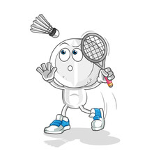 medicine tablet head cartoon smash at badminton. cartoon mascot vector