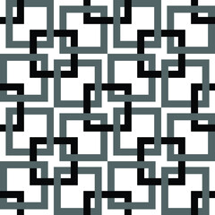 Seamless vector pattern with square mesh texture on white background. Simple 3d geometrical wallpaper design. Decorative grid fashion textile.