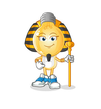 recommend clip art: light bulb head cartoon ancient egypt. cartoon mascot vector