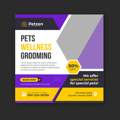 Pet shop promotional social media banner template