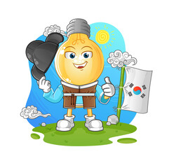 light bulb head cartoon korean culture vector. cartoon character