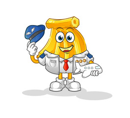 Obraz premium Banana pilot mascot. cartoon vector