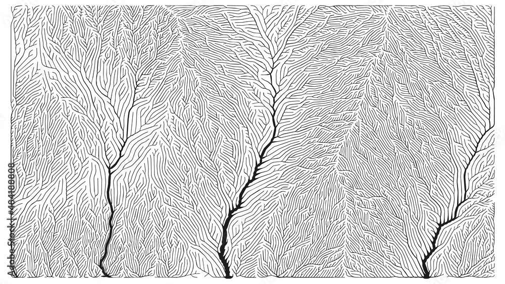 Poster growth pattern. generative branching structure. organic net of vessels texture.