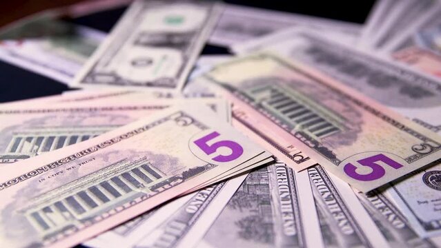 U.S. currency dollar bills notes money.