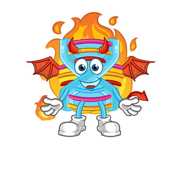 DNA demon with wings character. cartoon mascot vector