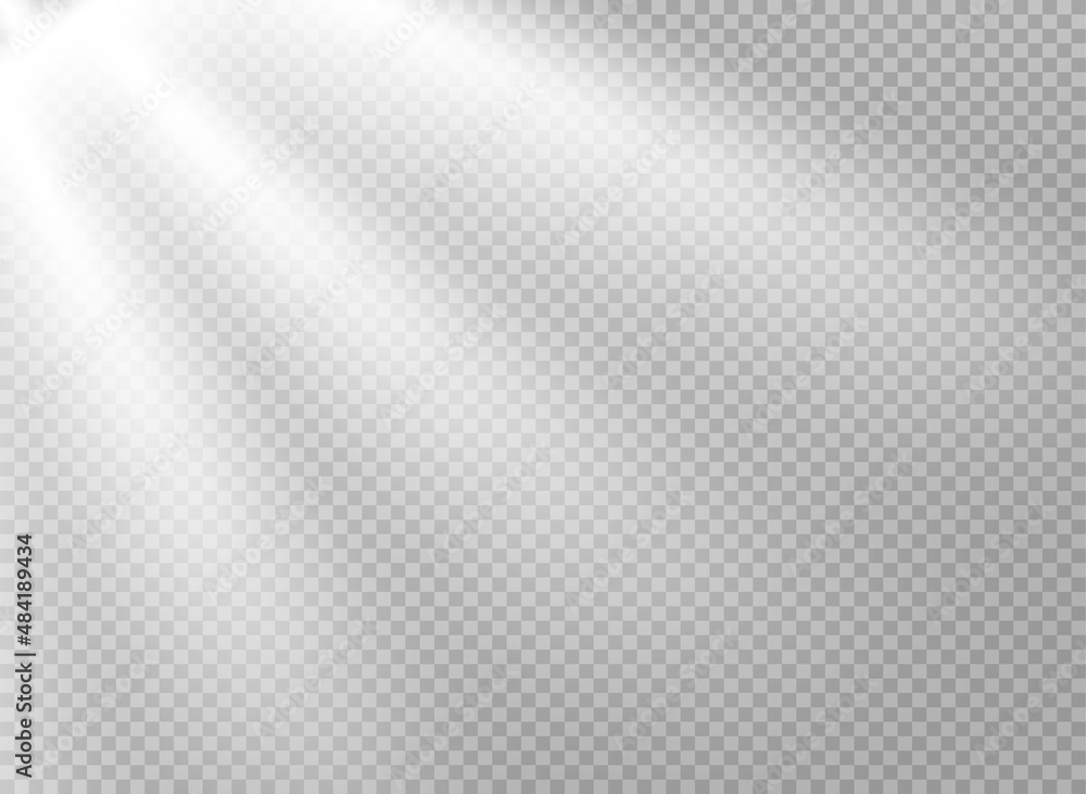 Aufkleber Sun rays effect. Vector template with transparent background
