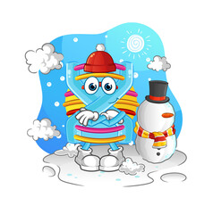 DNA in cold winter character. cartoon mascot vector