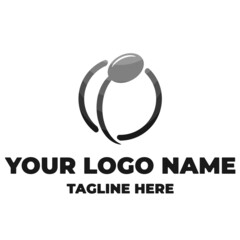 simple logo abstract spoon and plate