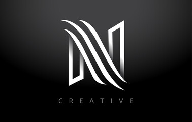 N Logo Letter Icon monogram. n Letter Design with White Line monogram and minimalist Modern Creative Look
