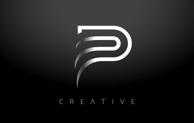 P Logo Letter Icon monogram. p Letter Design with White Line monogram and minimalist Modern Creative Look Vector Illustration.