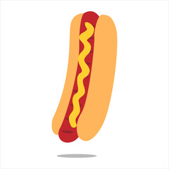 delicious hot dog fast food icon on white background. vector illustration