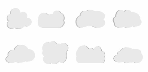 Obraz premium Vector gray clouds icons set on white background