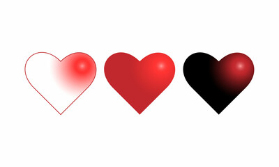 Hearts. Love symbol icon vector set, Valentines