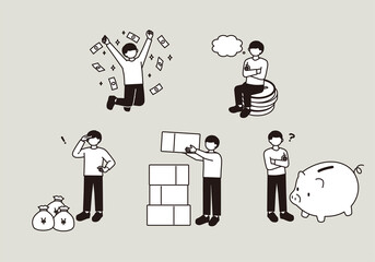 お金についてのイメージイラスト素材