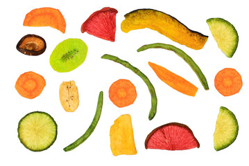 Colorful Pattern background of dry fruit and vegetable , colorful food and fruit bacground