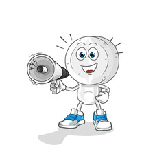 Fototapeta premium medicine tablet head cartoon holding hand loudspeakers vector. cartoon character