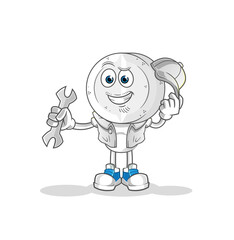 medicine tablet head cartoon mechanic cartoon. cartoon mascot vector