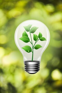 Green leaves and 2022 inside the light bulb. Happy New Year 2022 concept