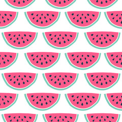 Seamless pattern with watermelon