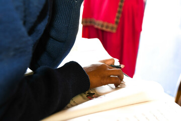 Obraz premium Enfants dans une école au népal vers kathmandou