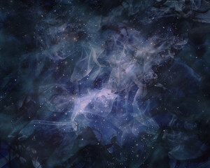 Dark galaxy abstract background, digital paint modern texture