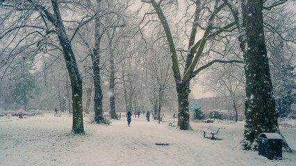 Snowy Path in London