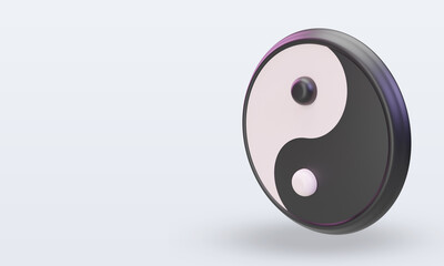 3d chinese new year Yin Yang icon rendering right view