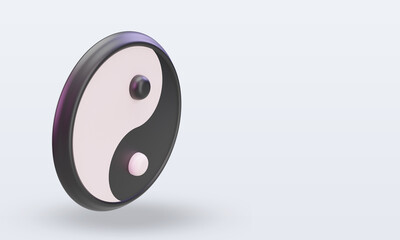 3d chinese new year Yin Yang icon rendering left view