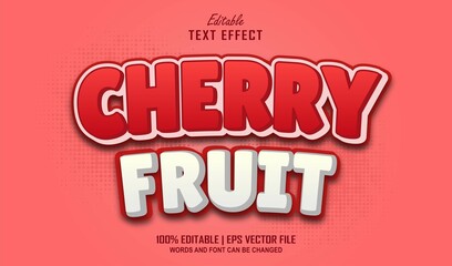 Fototapeta na wymiar Cherry Fruit Editable Text Effect Style