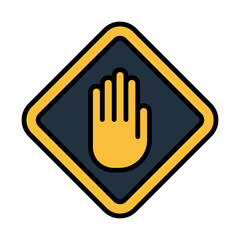 Obraz premium Icon Of Warning Hand