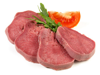 Kalbszunge Scheiben gepökelt und gekocht - Freisteller