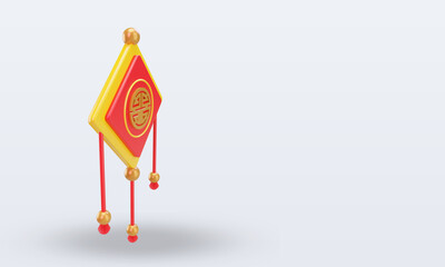 3d chinese new year Adornment icon rendering left view