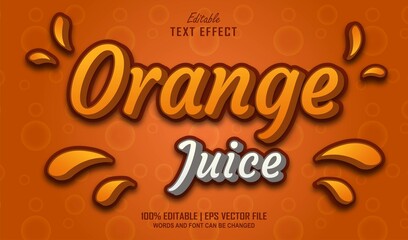 Orange Juice Editable Text Effect Style