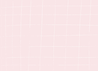 Fototapeta premium White grid on beige or pastel pink, powdery color background. Hand drawn texture, backdrop, cover, banner. Vector design. 