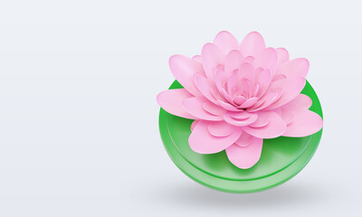 3d chinese new year Lotus icon rendering Top view