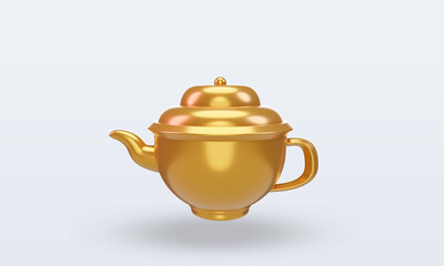 3d chinese new year Teapot icon rendering front view