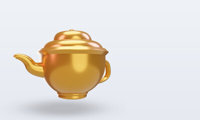 3d chinese new year Teapot icon rendering left view