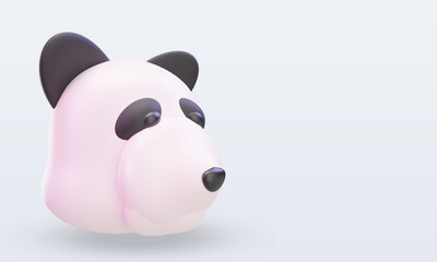 3d chinese new year Panda Bear icon rendering left view