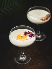 Handmade ecological and vegan soy candle. Aromatherapy concept. Luxurious lifestyle.