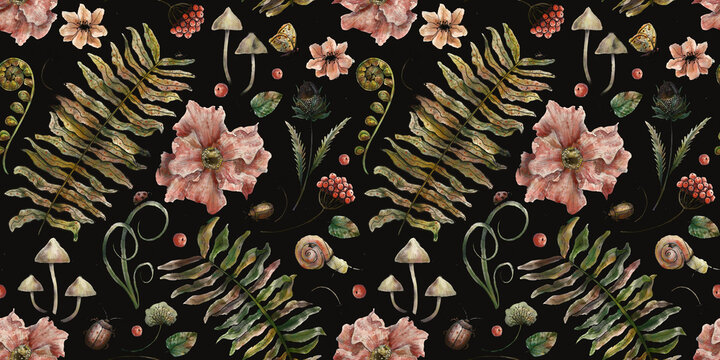 Paloma Faith Wallpaper Vintage Botanicals Black Bold Floral  Closs   Hamblin