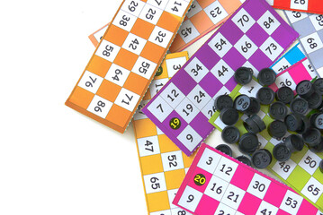 fun of the winter months and the new year's bingo game parts, close-up bingo game,