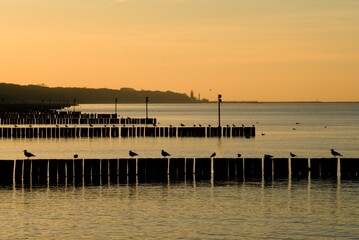 Obraz premium View of the Baltic Sea in Kołobrzeg.